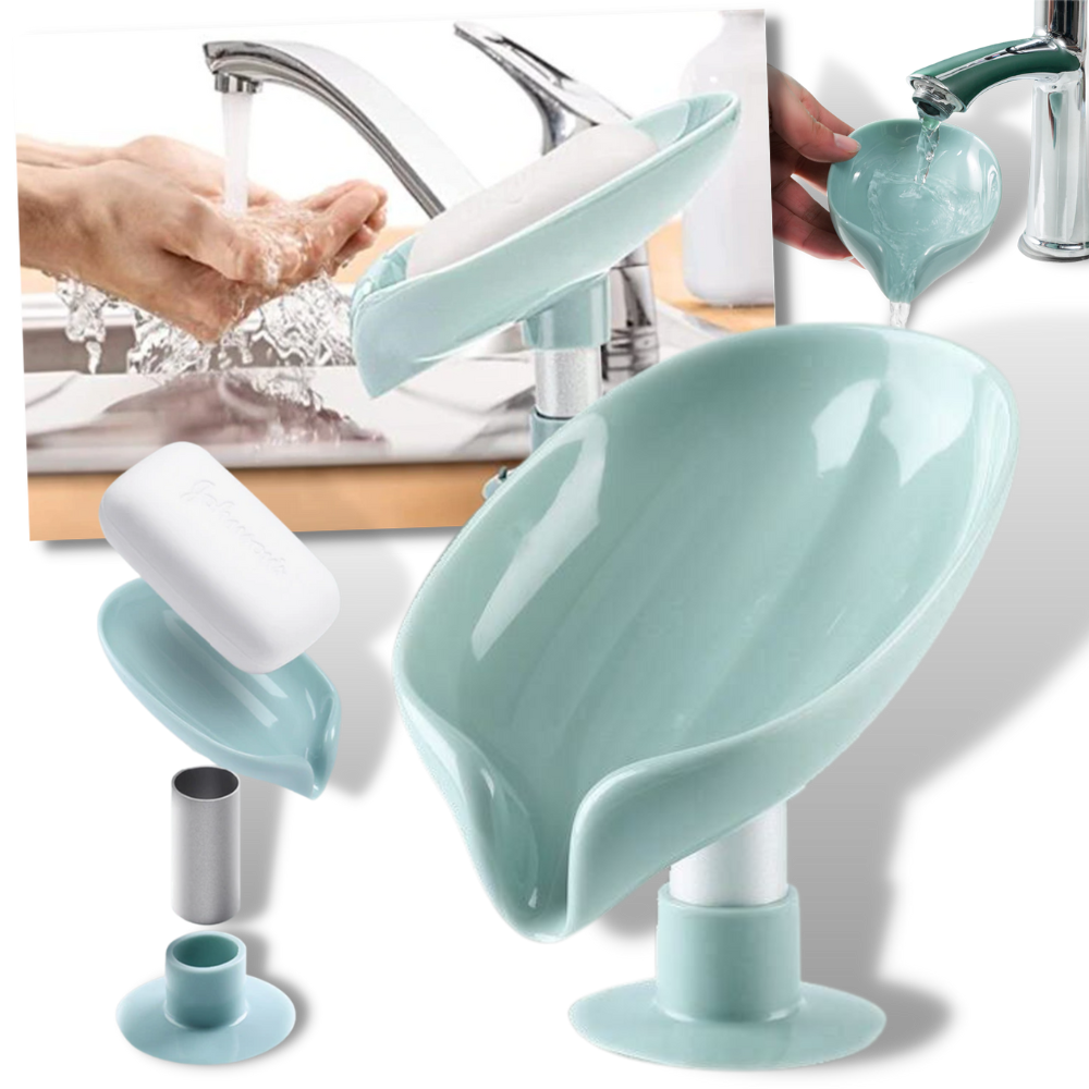 Leaf-Shaped Soap Holder with Drain