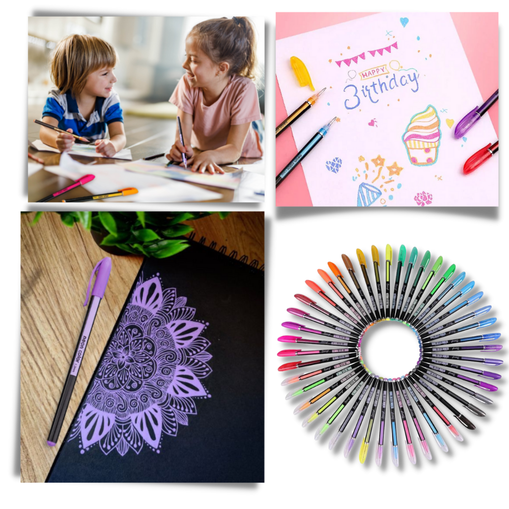 48-Color Glitter Gel Pens Set