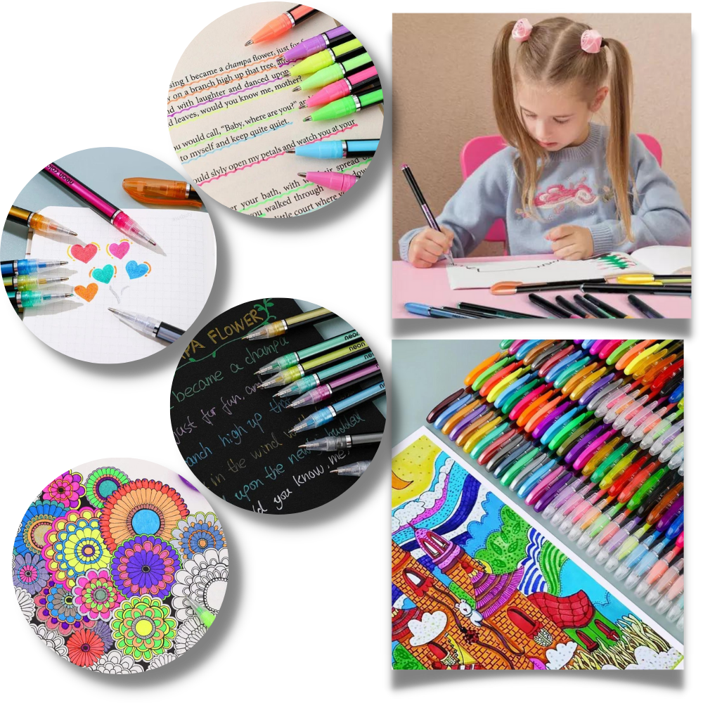 48-Color Glitter Gel Pens Set