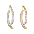 Silver/Gold Cross-Curved Earrings