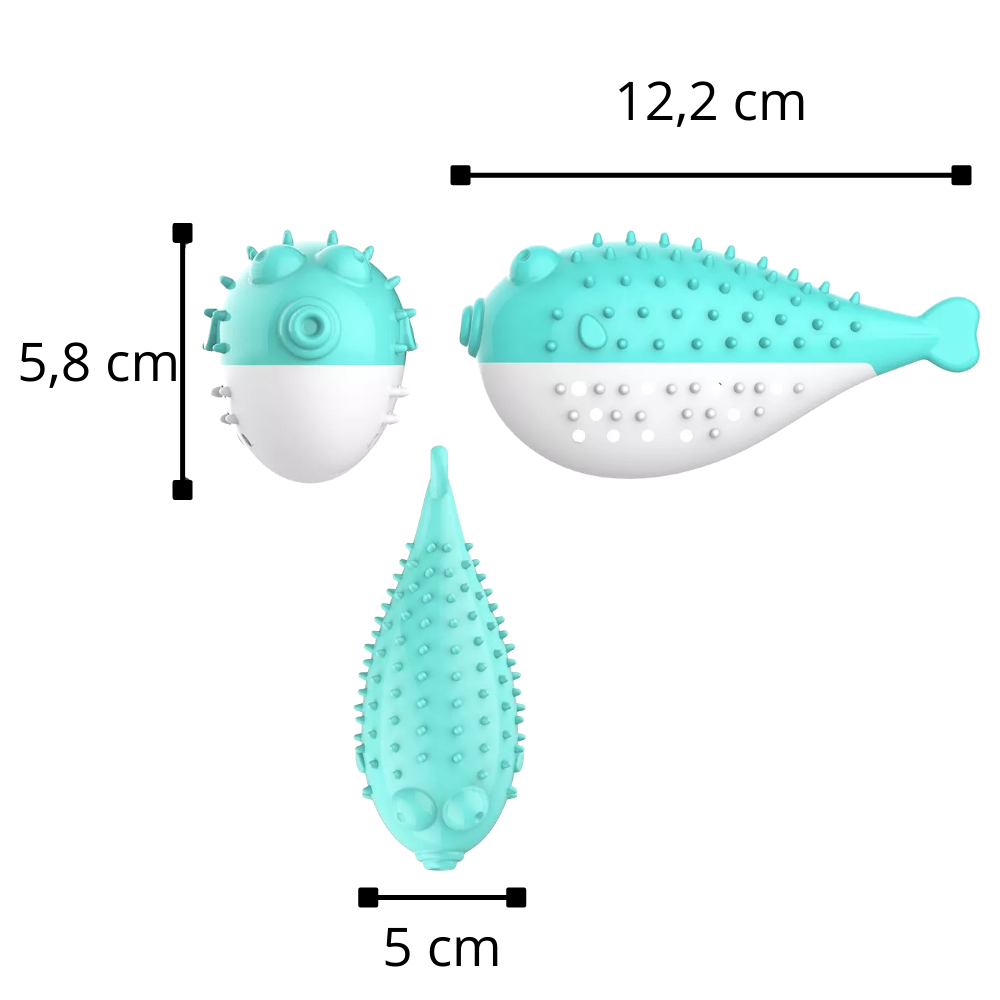 Fish shaped refillable cat toothbrush