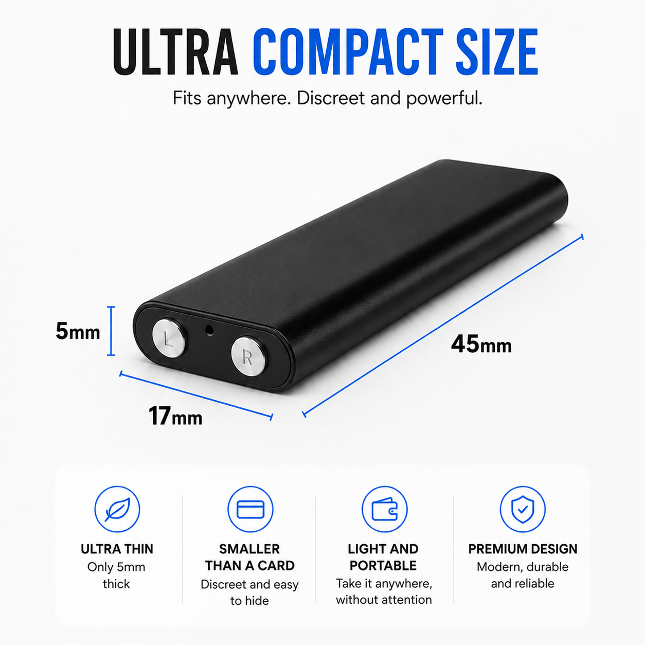 Ultra Mini Voice Recorder with Voice Activation