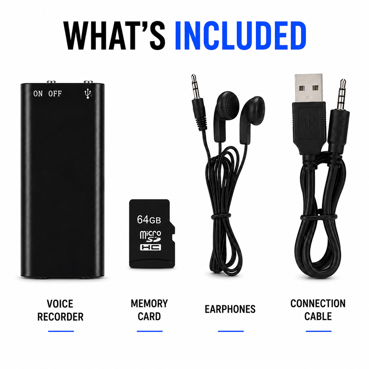 Ultra Mini Voice Recorder with Voice Activation