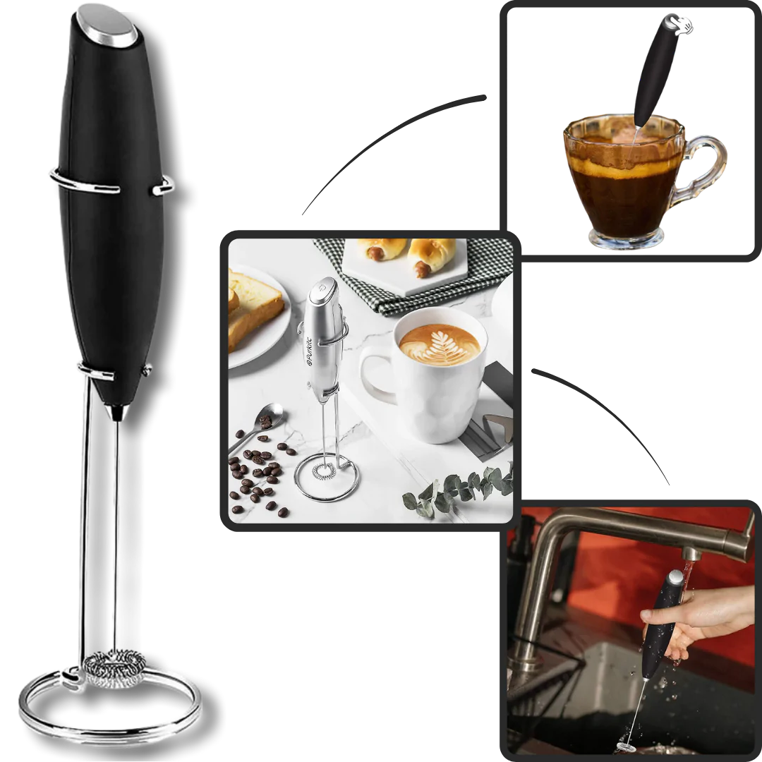 Electric Handheld Milk Frother with holder