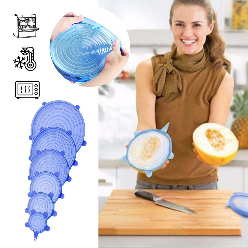Pack of 6 Silicone Stretch Lids