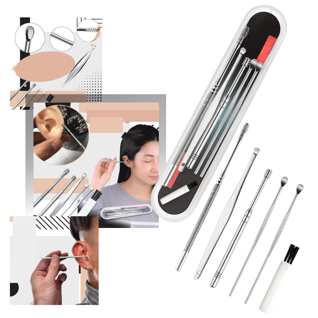 Stainless steel ear wax cleaner tool set