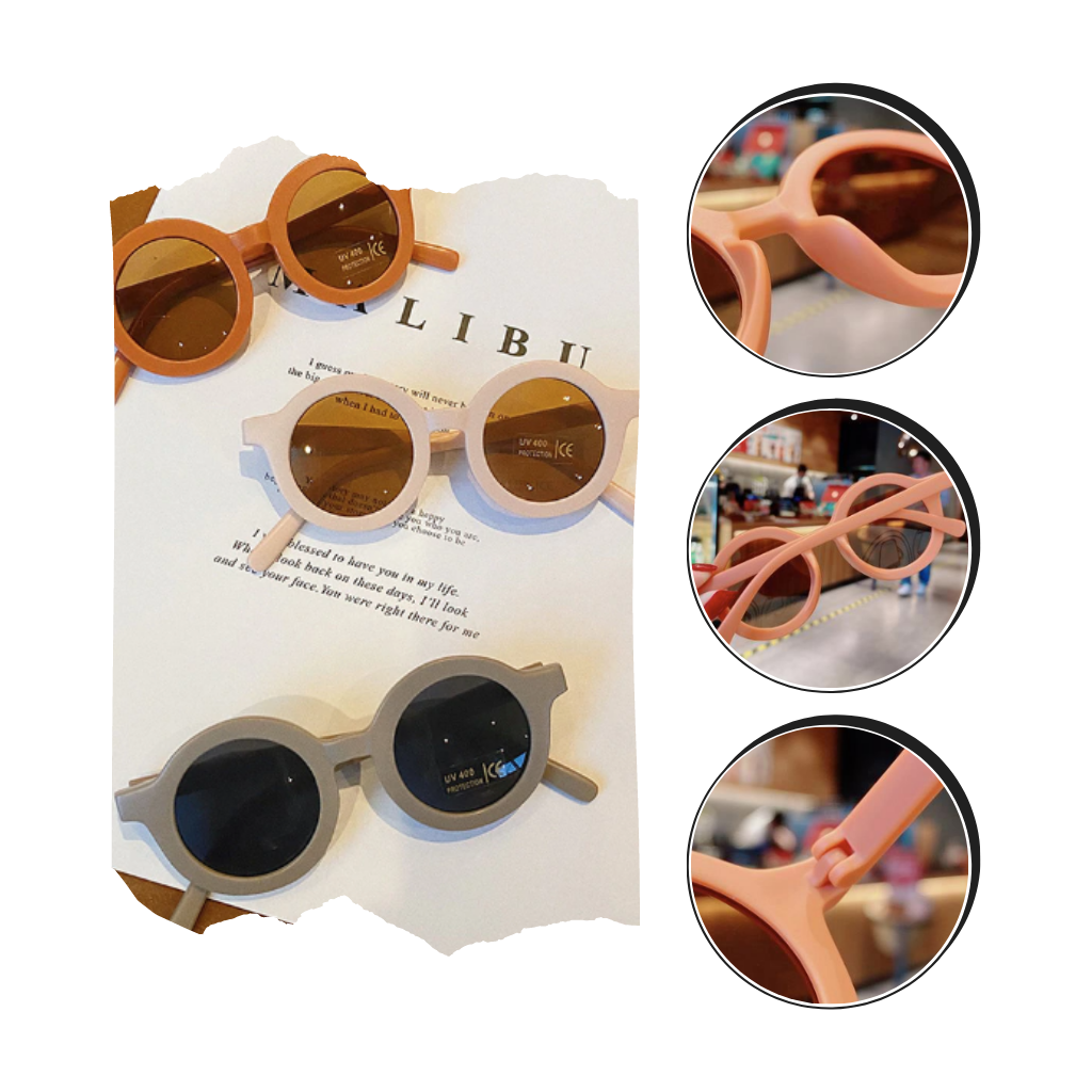 Vintage Round Kids Sunglasses for Ages 1 to 5