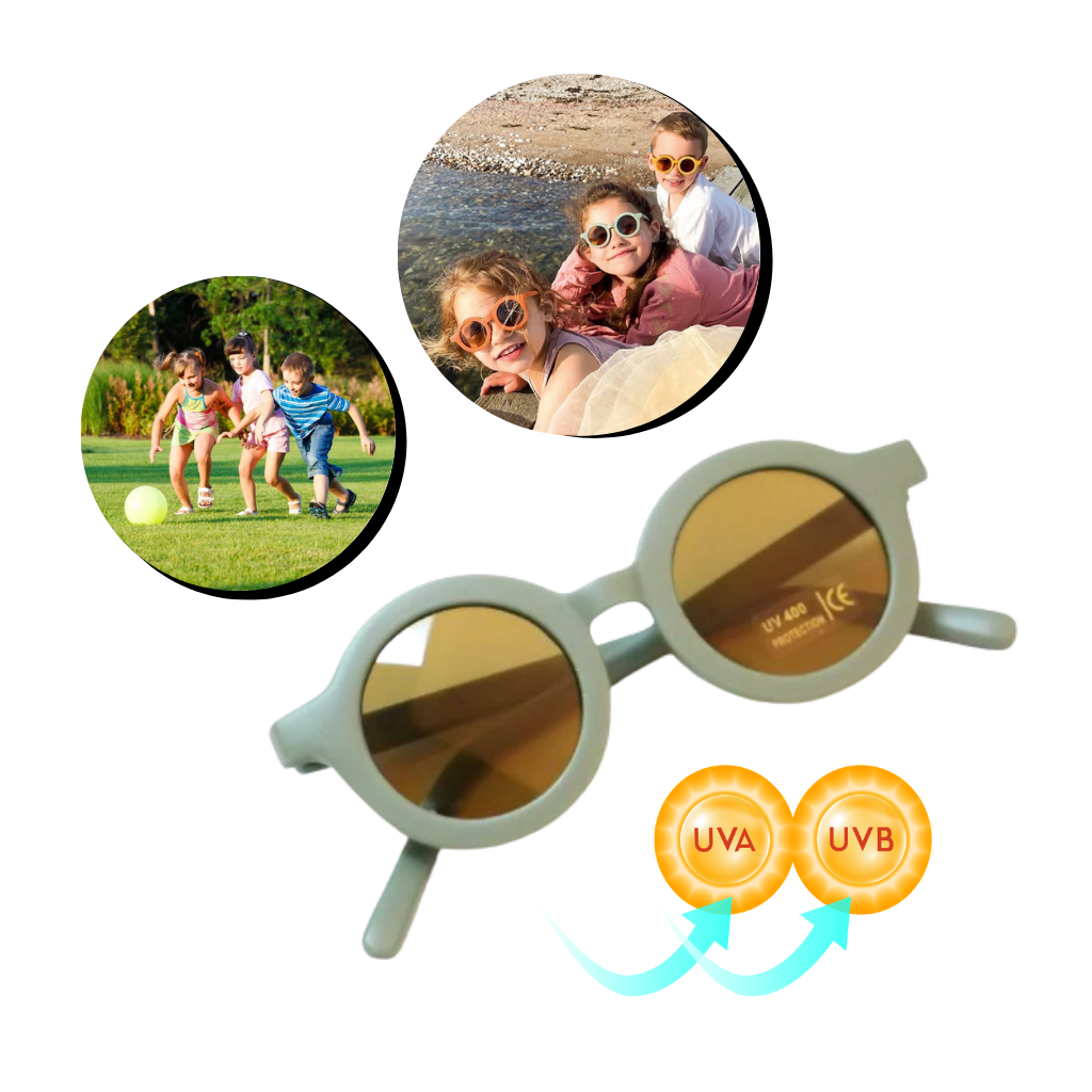 Vintage Round Kids Sunglasses for Ages 1 to 5