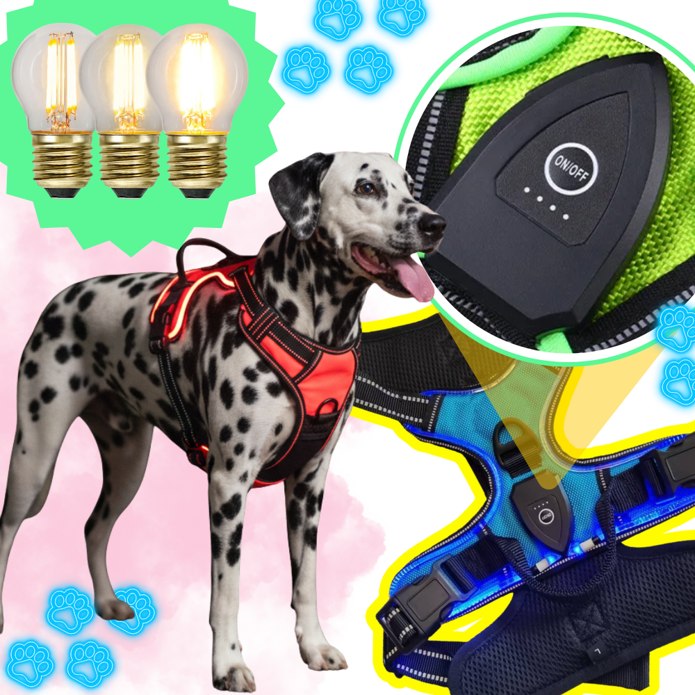 Blink LED Light Dog Harness