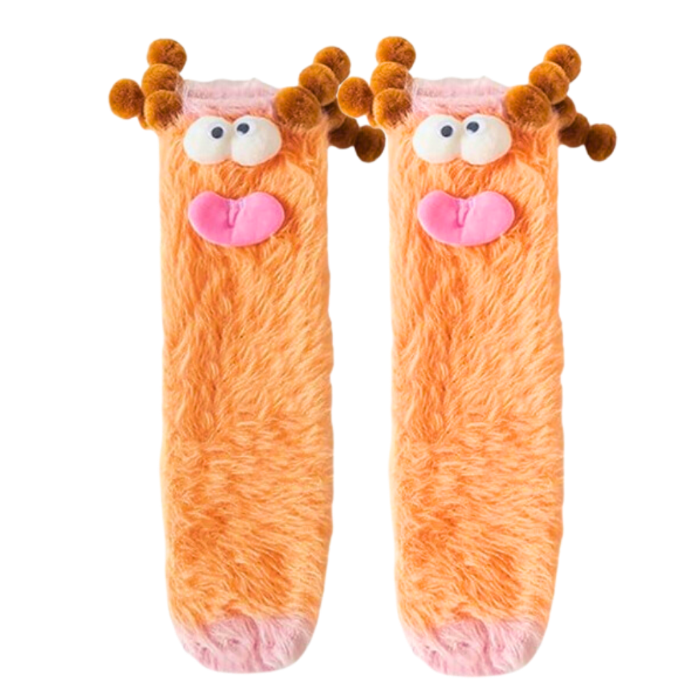 Coral Velvet Funky Socks