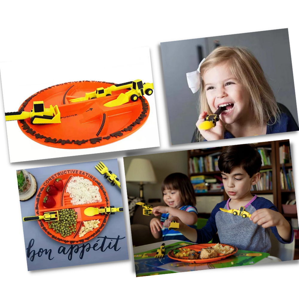 DMCA Creative Constructive Eating Plate and Utensils Set
