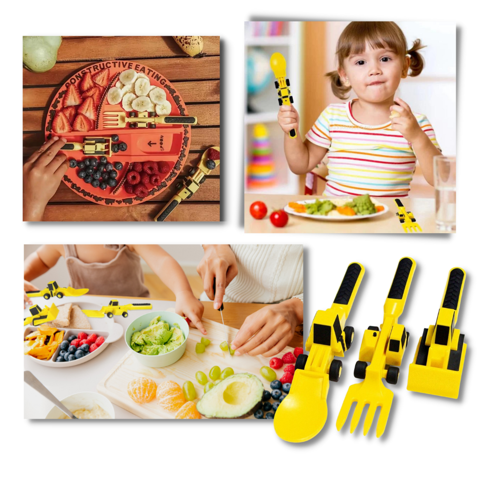 DMCA Creative Constructive Eating Plate and Utensils Set