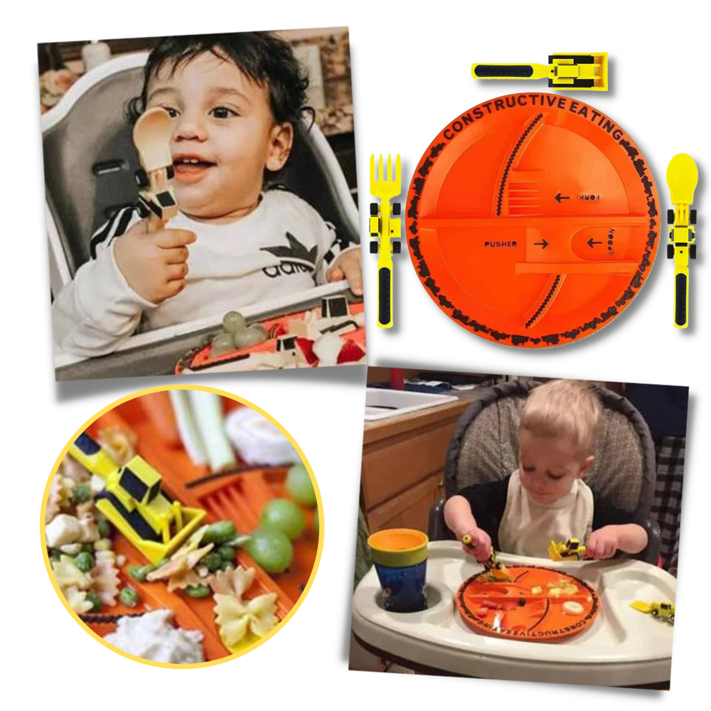 DMCA Creative Constructive Eating Plate and Utensils Set