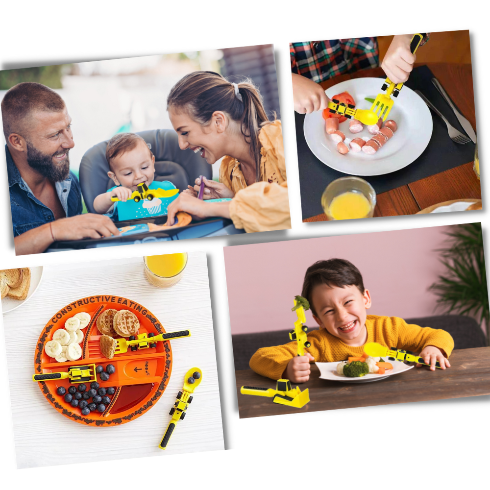 DMCA Creative Constructive Eating Plate and Utensils Set
