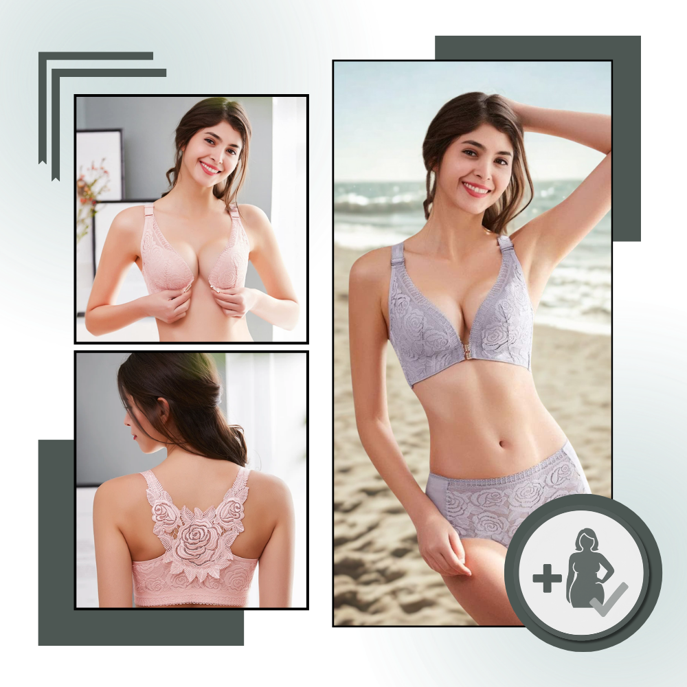 Elegant Rose Push-up Lace Bra