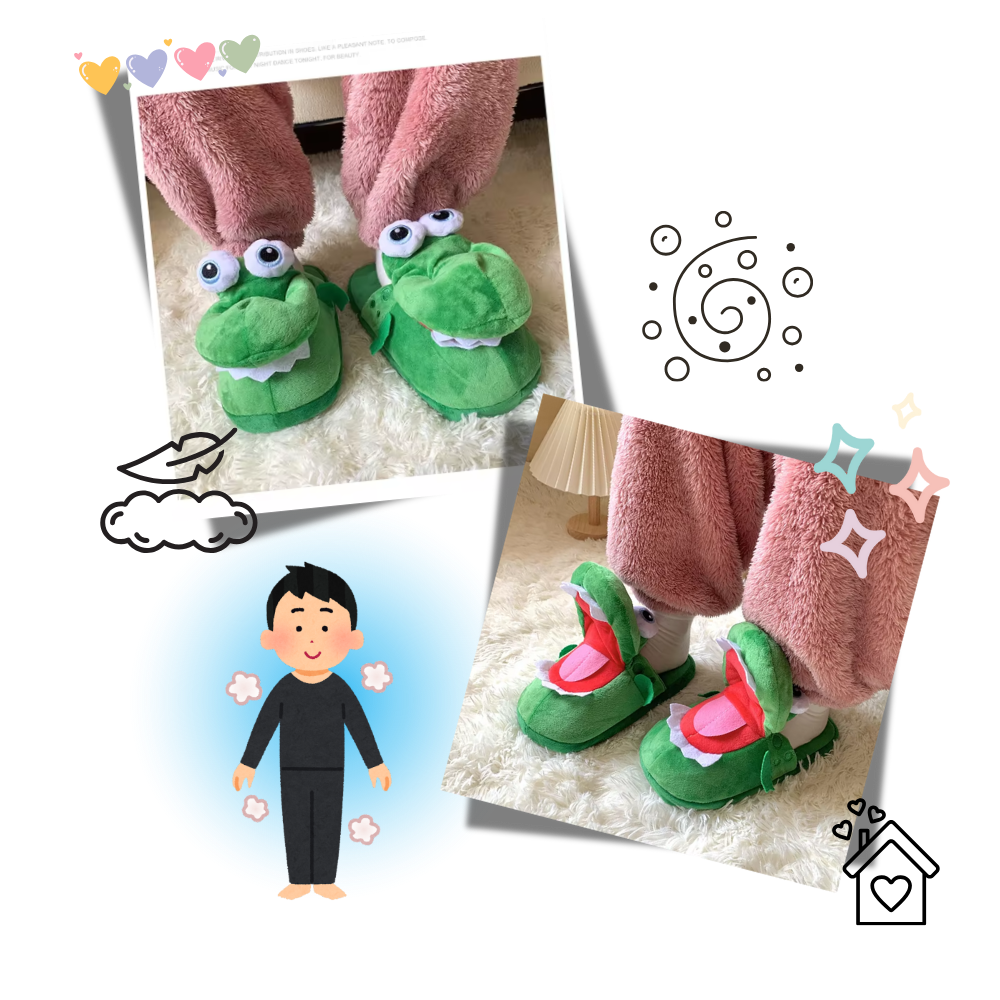 Fun Cozy Crocodile Slippers