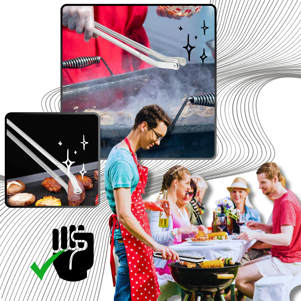 Heat Resistant Barbecue Flip Tongs