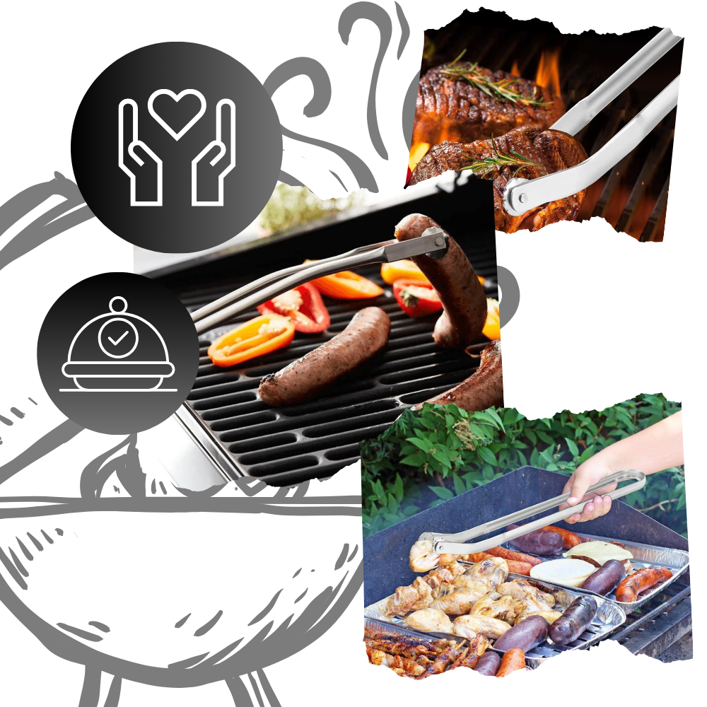 Heat Resistant Barbecue Flip Tongs