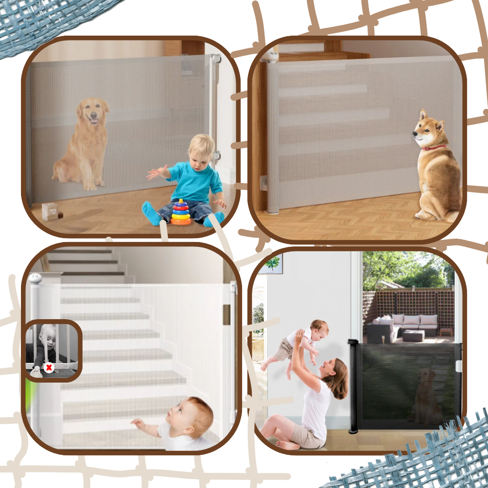 Retractable Sturdy Mesh Pet & Baby Gate