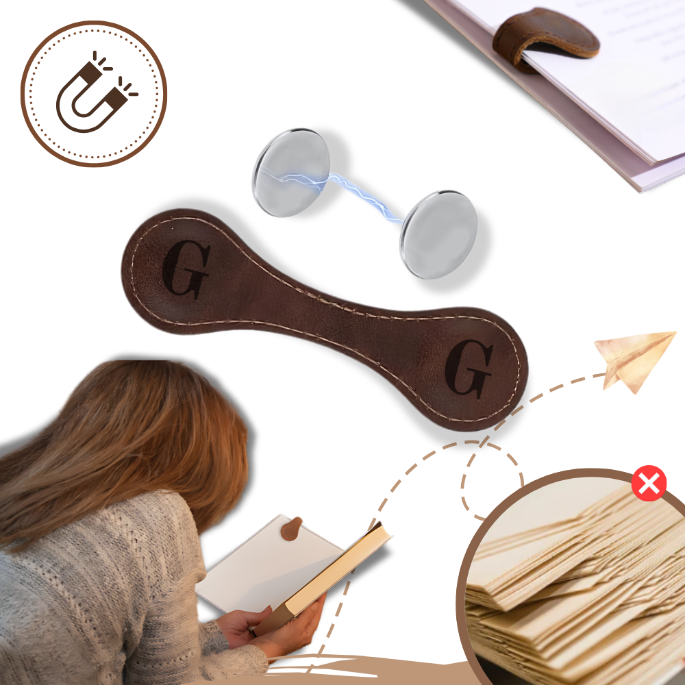 Sleek Personalized Magnetic Leather Bookmark