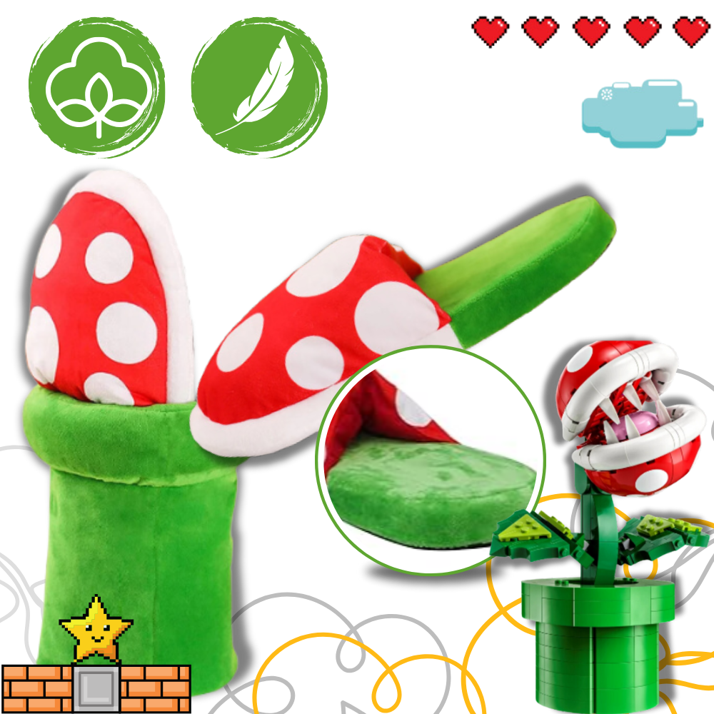 Soft Plush Mario Piranha Plant Slippers