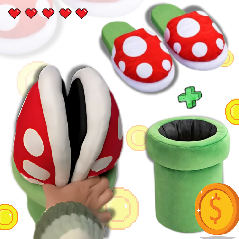 Soft Plush Mario Piranha Plant Slippers