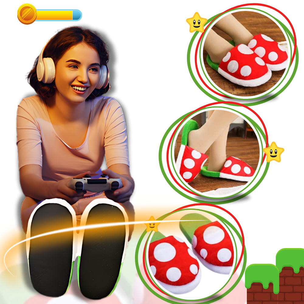 Soft Plush Mario Piranha Plant Slippers