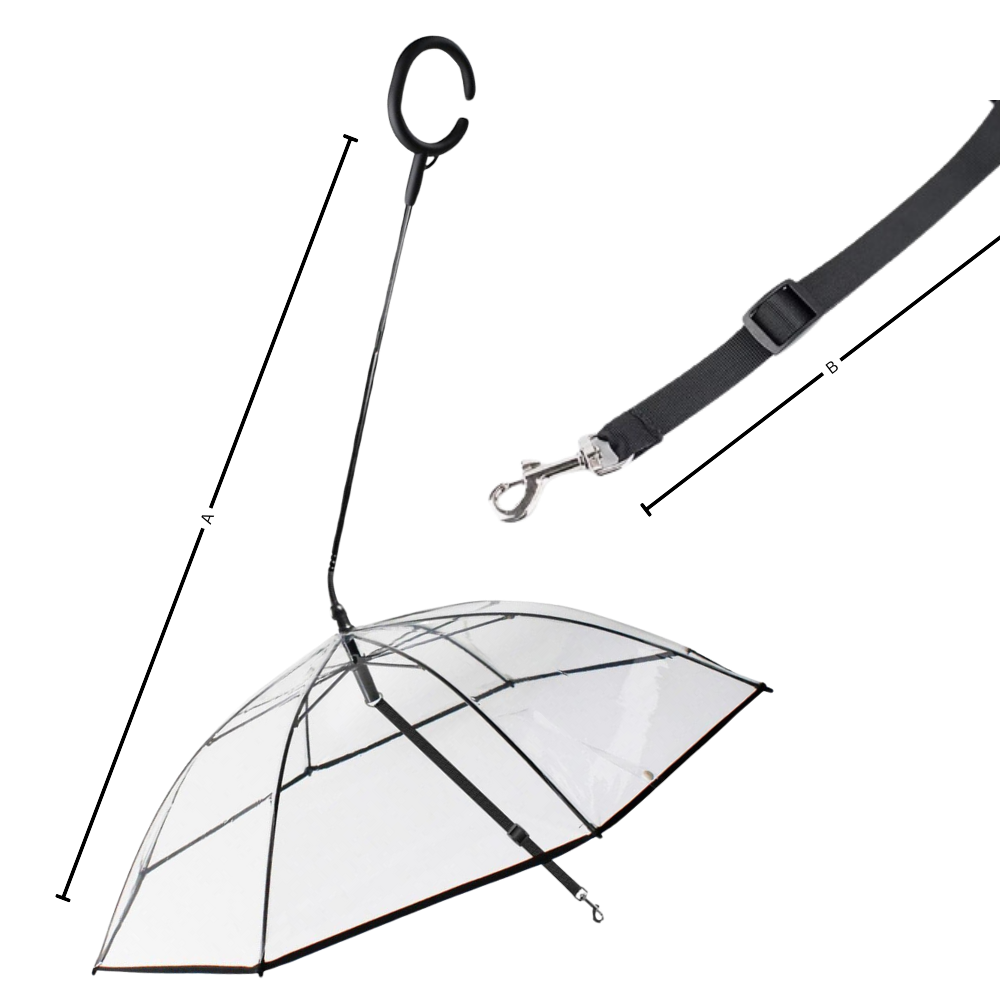 Transparent Dog Umbrella Leash