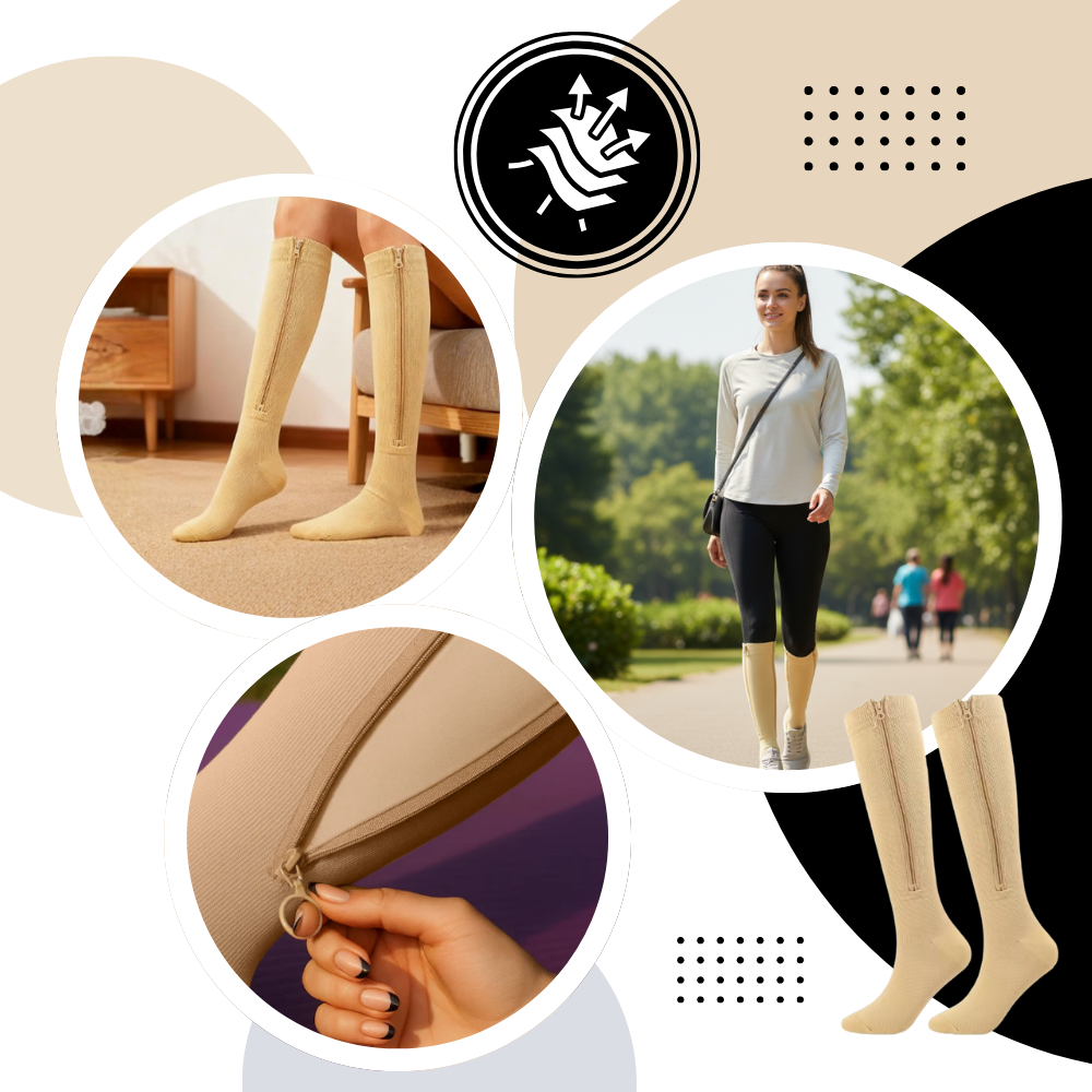 Zippered Knee Compression Sock